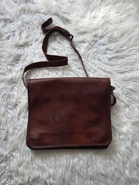 Classic Brown Leather Messenger Bag - Mens Shoulder Bag
